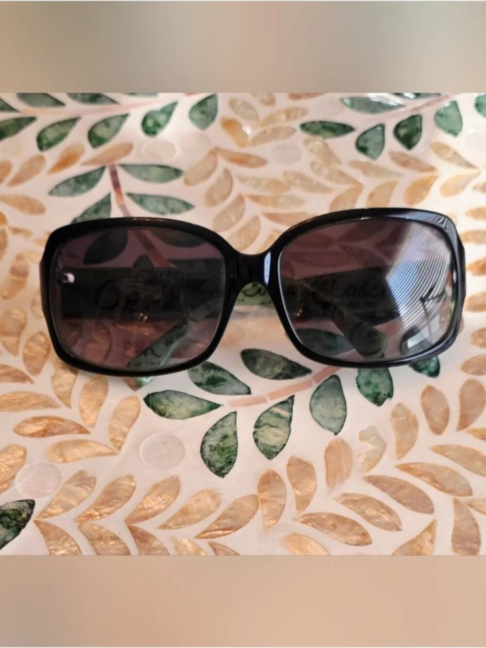 Coach 'Ginger' S496 Green Frame Sunglasses with Dark Tinted Lenses